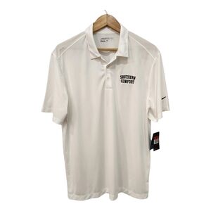 Nike Polo Shirt Large White Golf Dri Fit Southern Comfort Whiskey New With Tags